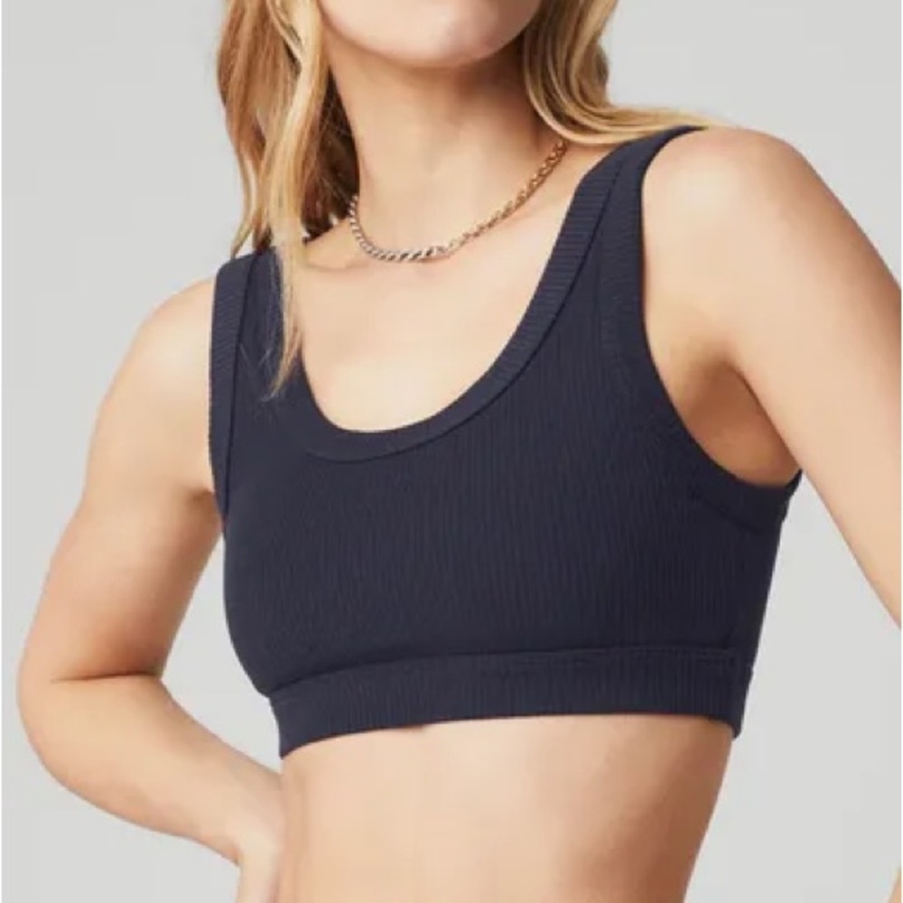 ALO Yoga Women's Navy Ribbed Bralette XS
